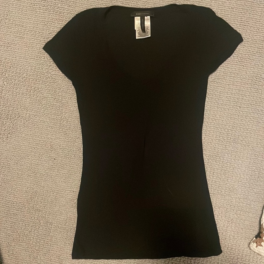 BCBG Black V Cut Tshirt